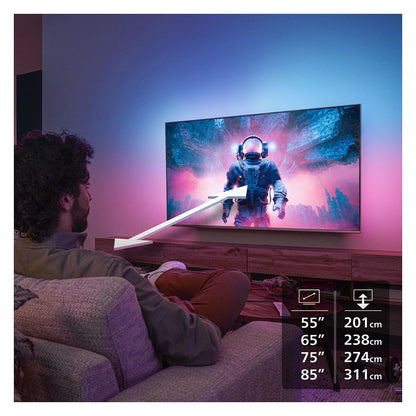 189,0cm/75" (3840x2160) Philips 75MLED910/12 4K QD MiniLED 120Hz HDMI USB WLAN Bluetooth Ambilight HDR10+ Dolby Vision Black