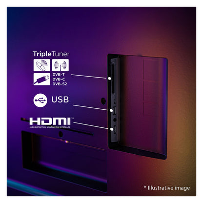 189,0cm/75" (3840x2160) Philips 75MLED910/12 4K QD MiniLED 120Hz HDMI USB WLAN Bluetooth Ambilight HDR10+ Dolby Vision Black