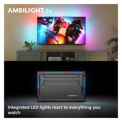189,0cm/75" (3840x2160) Philips 75MLED910/12 4K QD MiniLED 120Hz HDMI USB WLAN Bluetooth Ambilight HDR10+ Dolby Vision Black