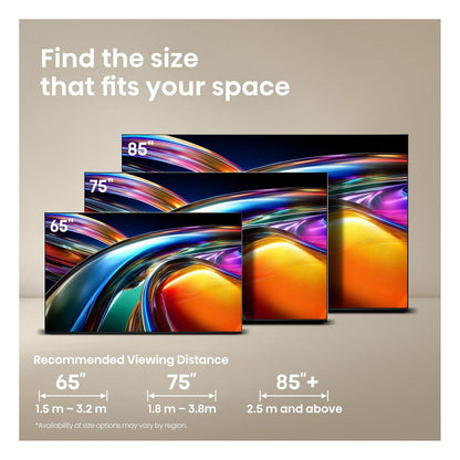 164,0cm/65" (3840x2160) Hisense 65UR9DS Smart TV 4K RGB MiniLED 6ms 170Hz HDMI USB-C LAN HDR VESA WiFi Bluetooth Black/Grey