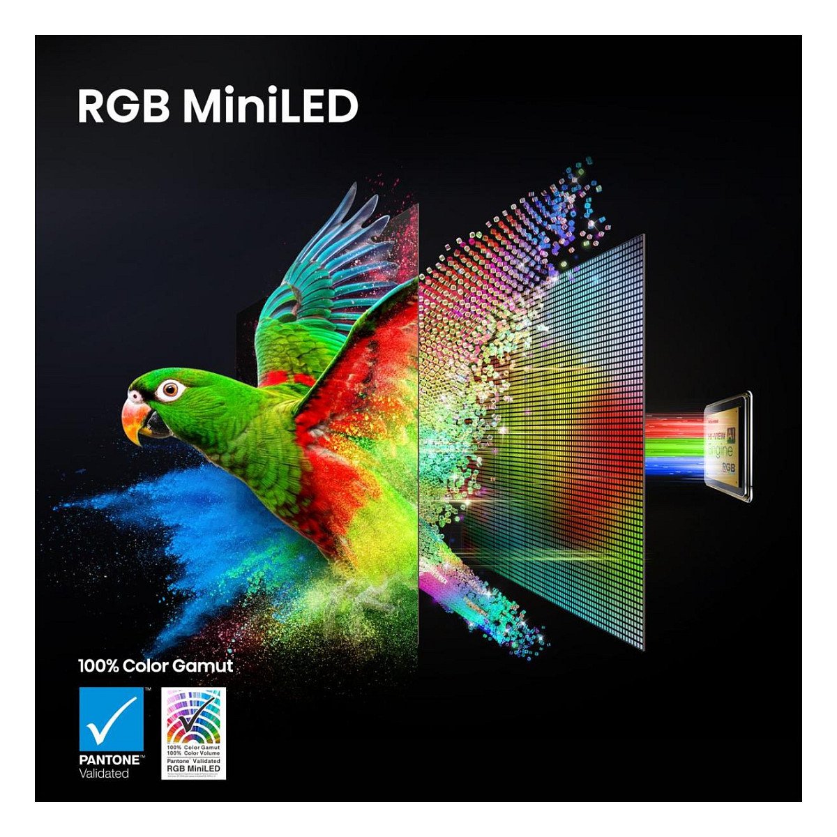 164,0cm/65" (3840x2160) Hisense 65UR9DS Smart TV 4K RGB MiniLED 6ms 170Hz HDMI USB-C LAN HDR VESA WiFi Bluetooth Black/Grey