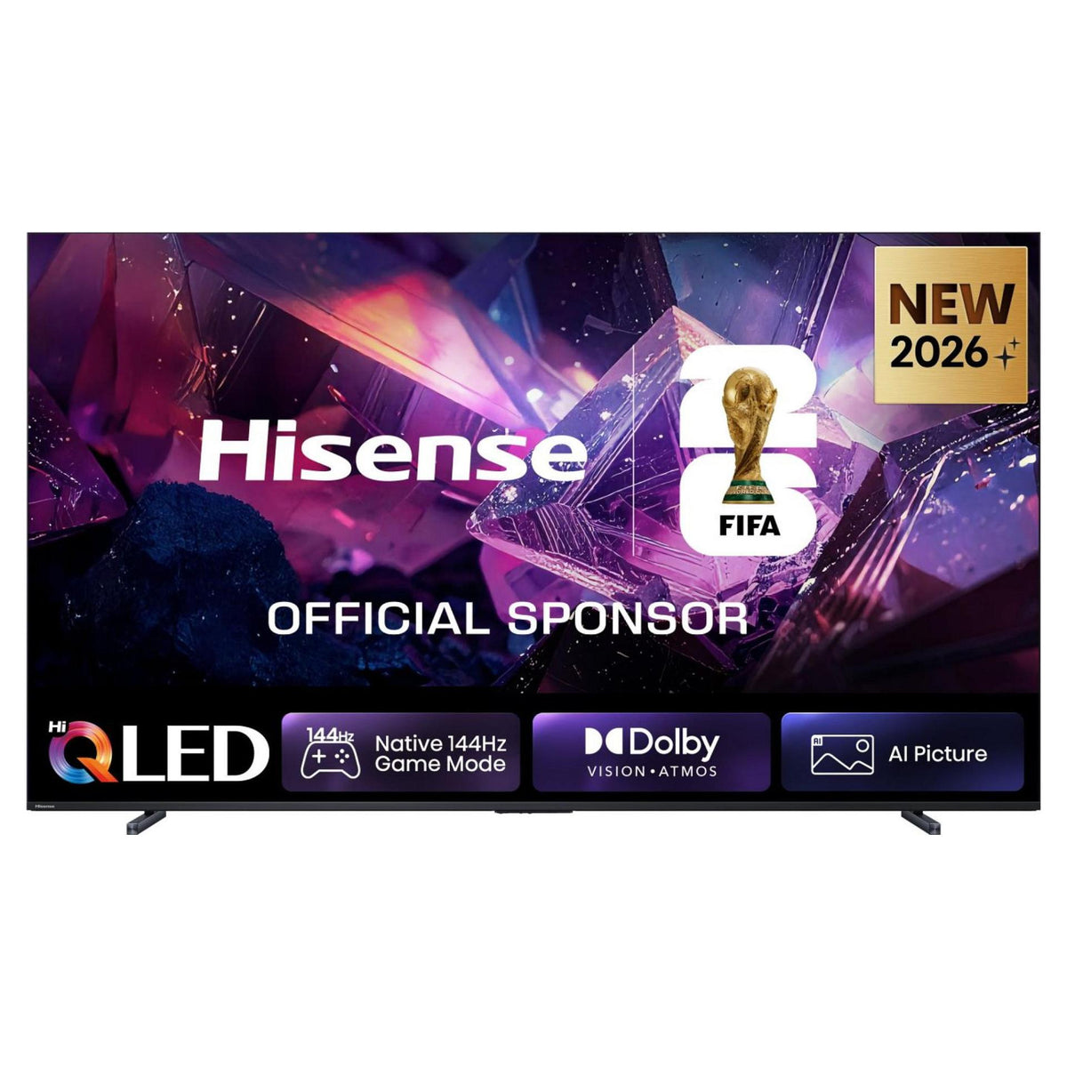 253,0cm/100" (3840x2160) Hisense 100Q7S PRO Smart TV 4K Hi-QLED 6ms 144Hz HDMI USB LAN HDR VESA WiFi Bluetooth Black/Grey