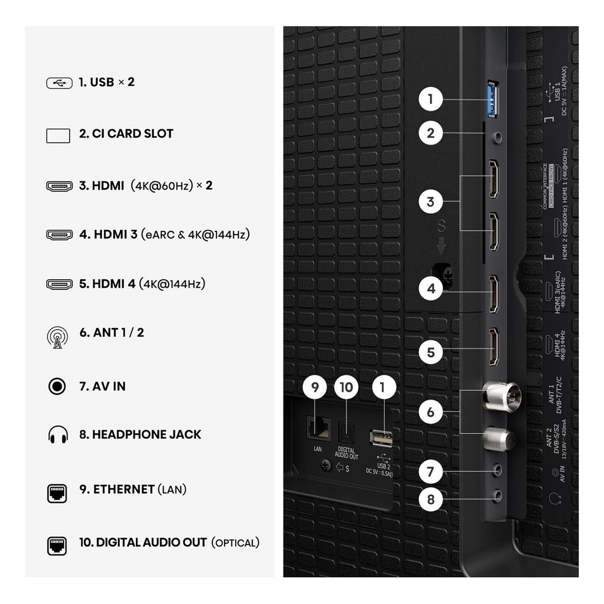253,0cm/100" (3840x2160) Hisense 100Q7S PRO Smart TV 4K Hi-QLED 6ms 144Hz HDMI USB LAN HDR VESA WiFi Bluetooth Black/Grey