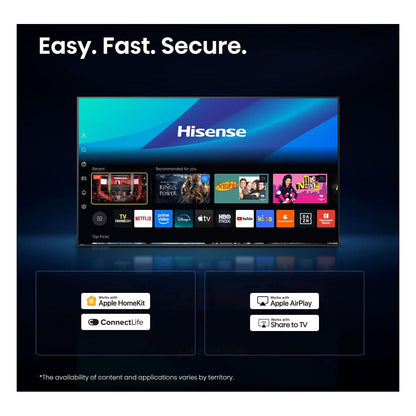 80,0cm/32" (1366x768) Hisense 32A49S Smart TV HD DLED 8,5ms 60Hz HDMI USB LAN HDR VESA WiFi Black