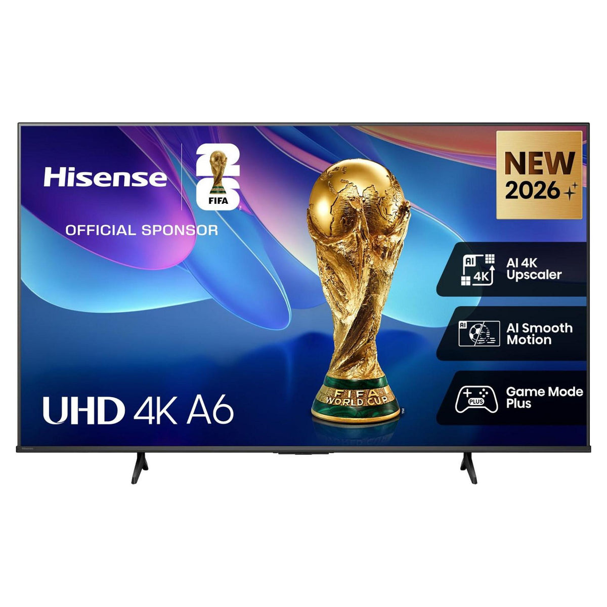 139,0cm/55" (3840x2160) Hisense 55A6S Smart TV 4K UHD 8ms 60Hz HDMI USB LAN HDR VESA WiFi Bluetooth Black/Grey