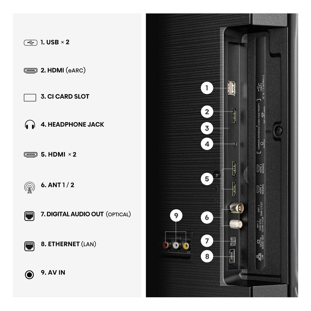 139,0cm/55" (3840x2160) Hisense 55A6S Smart TV 4K UHD 8ms 60Hz HDMI USB LAN HDR VESA WiFi Bluetooth Black/Grey
