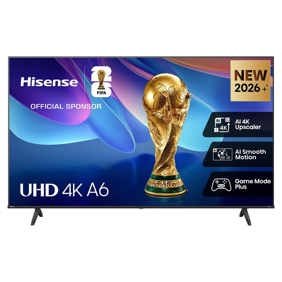 146,0cm/58" (3840x2160) Hisense 58A6S Smart TV 4K UHD 8ms 60Hz HDMI USB HDR WiFi Bluetooth Black/Grey