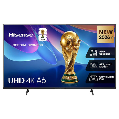 164,0cm/65" (3840x2160) Hisense 65A6S Smart TV 4K UHD 8ms 60Hz HDMI USB HDR WiFi Bluetooth Black/Grey