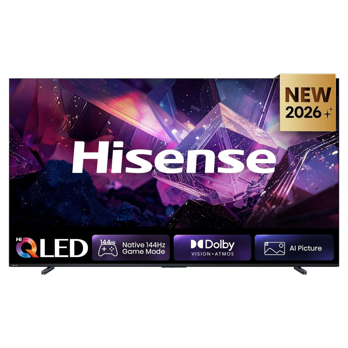 253,0cm/100" (3840x2160) Hisense 100E7DS PRO Smart TV 4K Hi-QLED 6ms 144Hz HDMI USB HDR WiFi Bluetooth Black/Grey