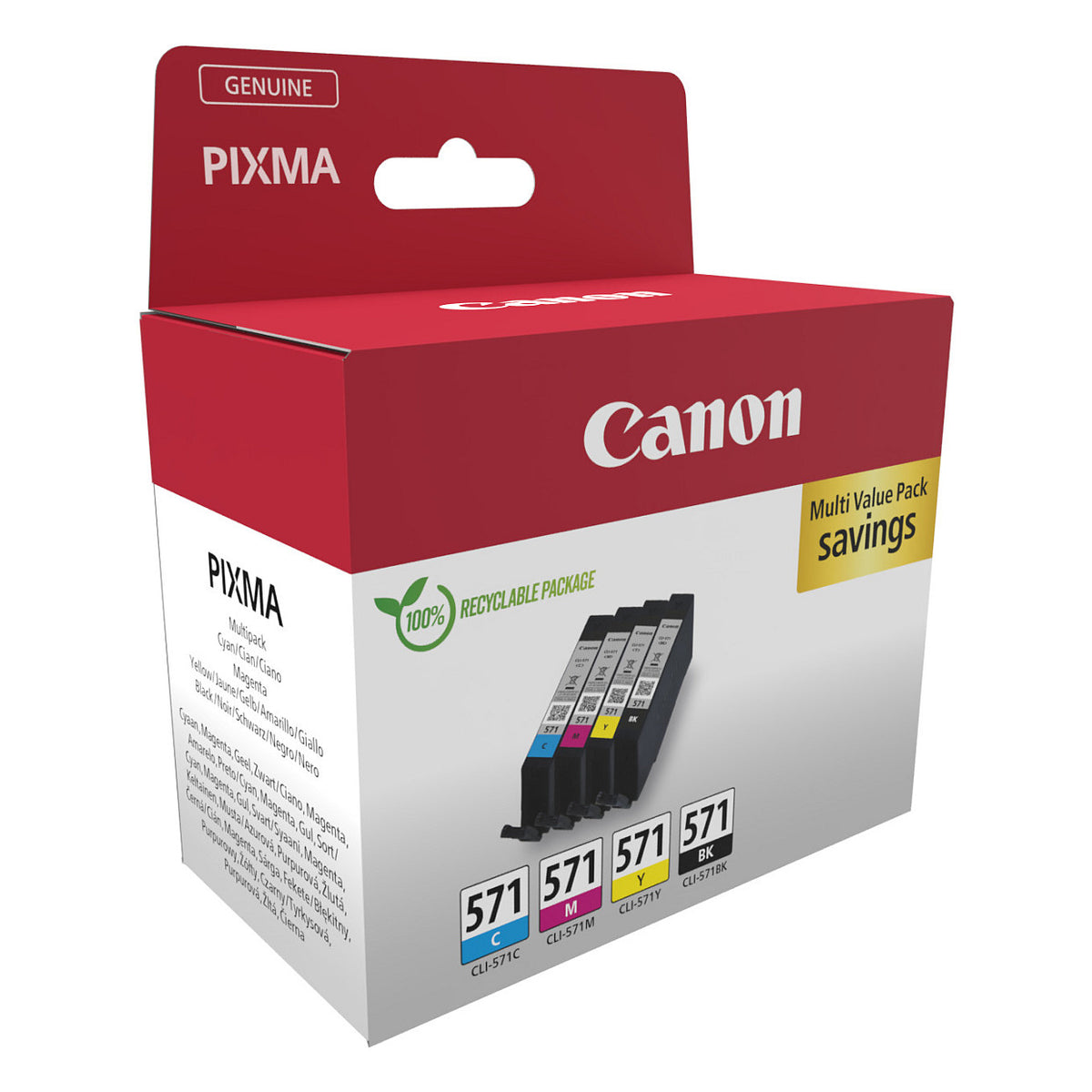Canon CLI-571 Druckerpatronen Multipack Schwarz Cyan Magenta Gelb 0386C009