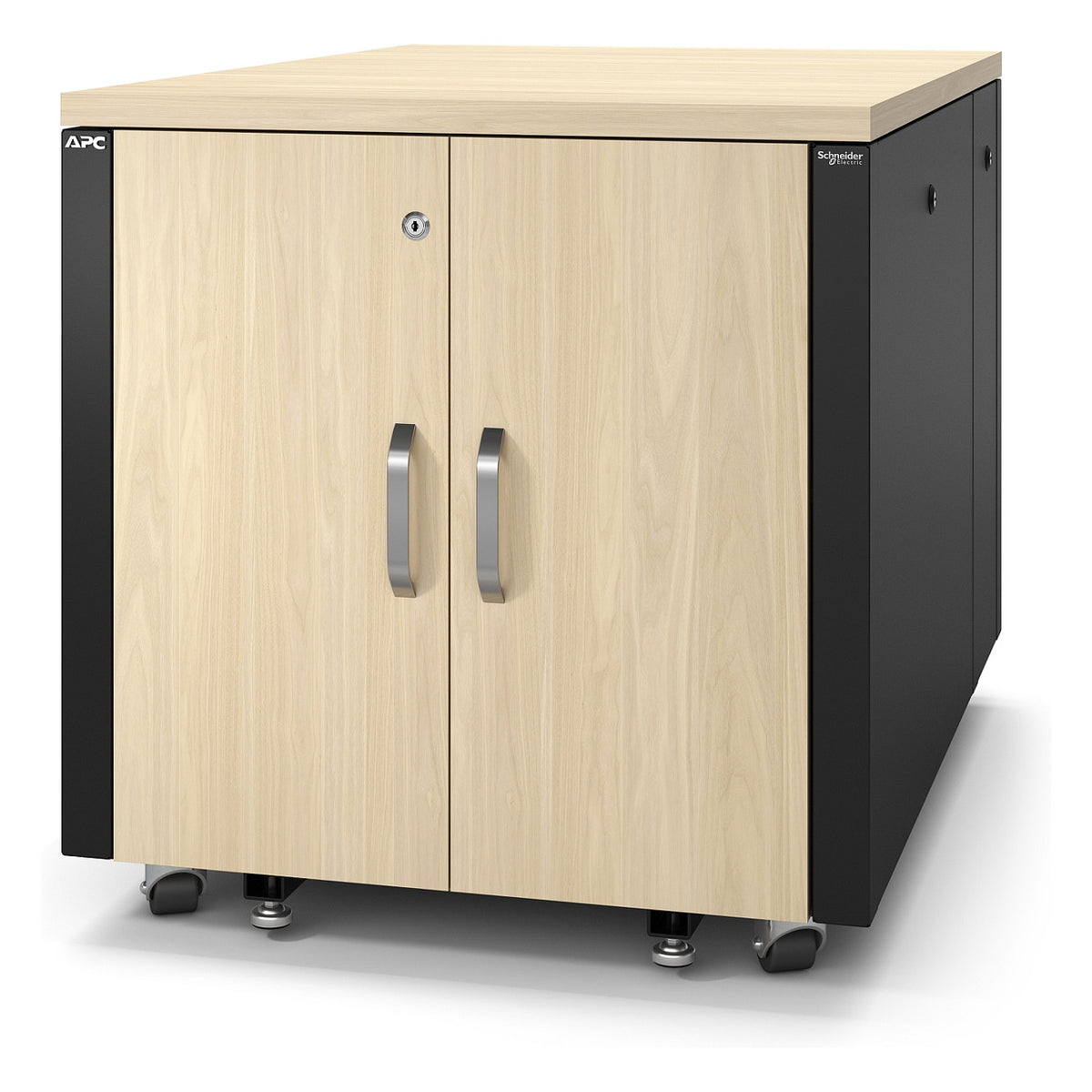 APC NetShelter - Schrank (vertikal) - schallisoliert - AC 100-230 V - Ahorn - 12U - 48.3 cm (19") - TAA-konform - fr P/N