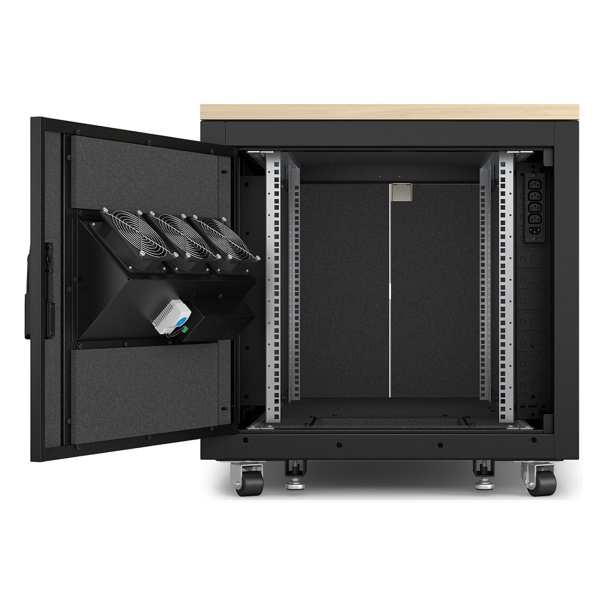 APC NetShelter - Schrank (vertikal) - schallisoliert - AC 100-230 V - Ahorn - 12U - 48.3 cm (19") - TAA-konform - fr P/N