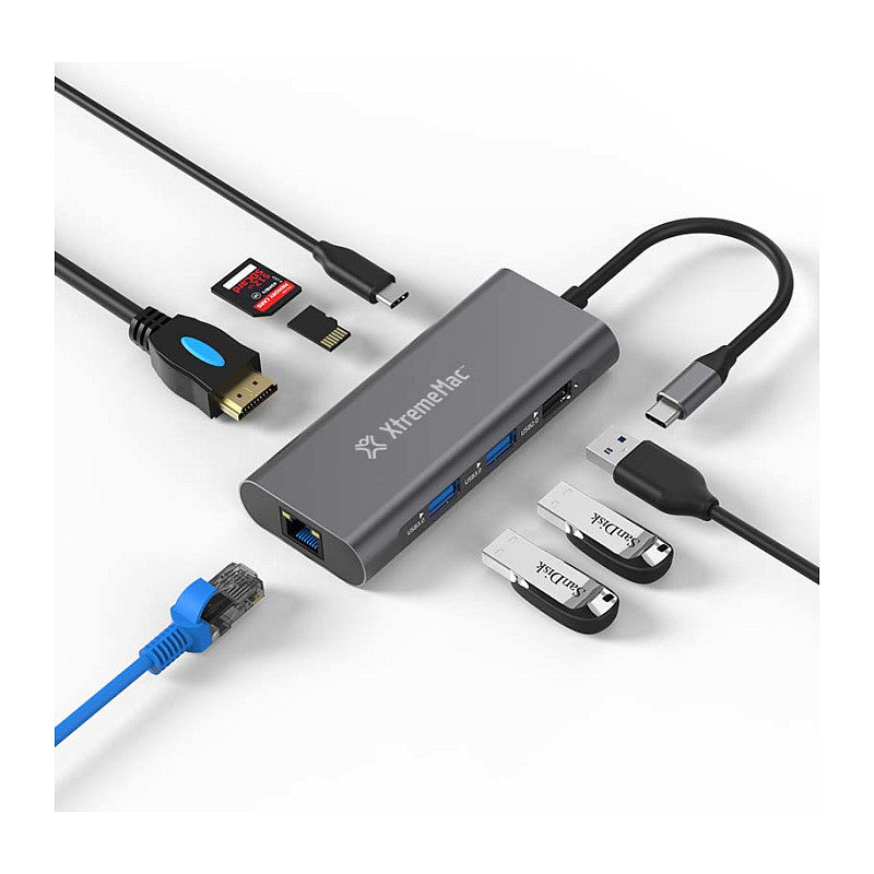 XWH-HUB8-13 XTREMEMAC Hub USB-C 8-port