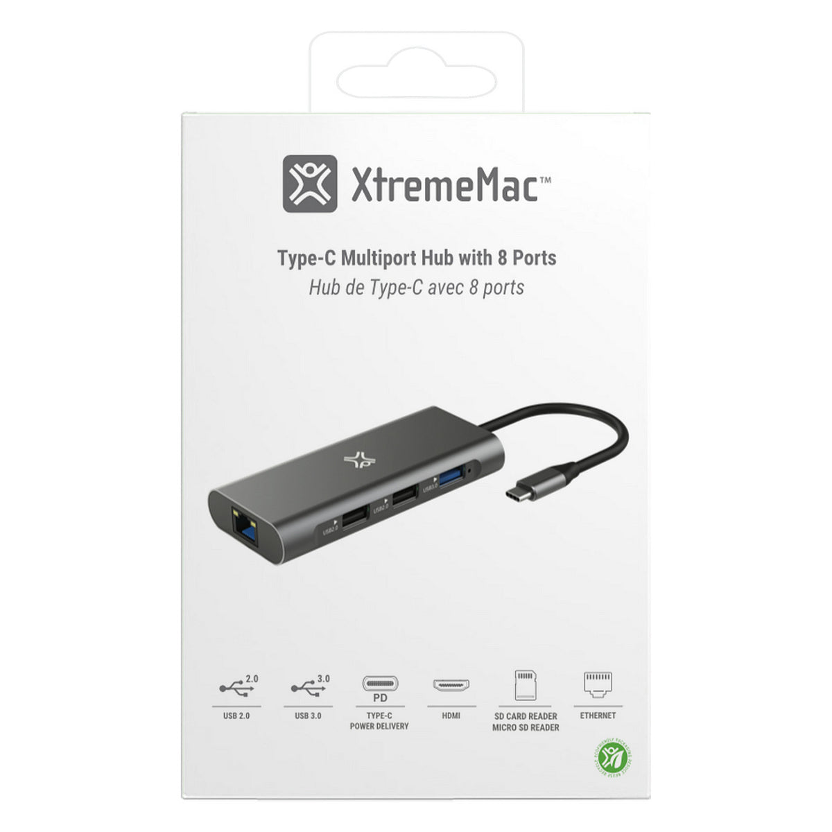 XWH-HUB8-13 XTREMEMAC Hub USB-C 8-port