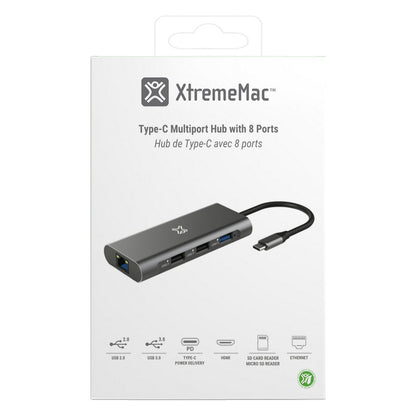 XWH-HUB8-13 XTREMEMAC Hub USB-C 8-port