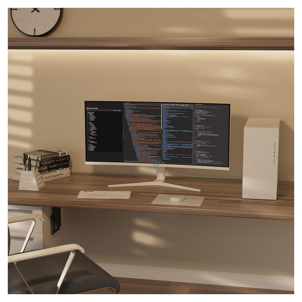 86,4cm/34" (3440x1440) Japannext JN-IPS340UWQHD60C-C65W-HS-W 21:9 UWQHD IPS 5ms 60Hz HDMI DisplayPort USB VESA Speaker Black