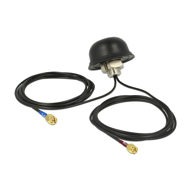 NAVILOCK Multiband GPS GSM UMTS LTE SMA 2 - 5 dBi Antenne 2 x 2m RG-174 omnidirektional Dachmontage outdoor