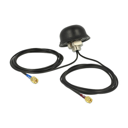 NAVILOCK Multiband GPS GSM UMTS LTE SMA 2 - 5 dBi Antenne 2 x 2m RG-174 omnidirektional Dachmontage outdoor