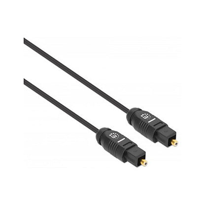 MANHATTAN Toslink Digitales Optisches Audiokabel 2 x Toslink S/PDIF-Stecker 1m vergoldete Kontakte schwarz