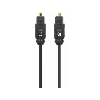 MANHATTAN Toslink Digitales Optisches Audiokabel 2 x Toslink S/PDIF-Stecker 1m vergoldete Kontakte schwarz