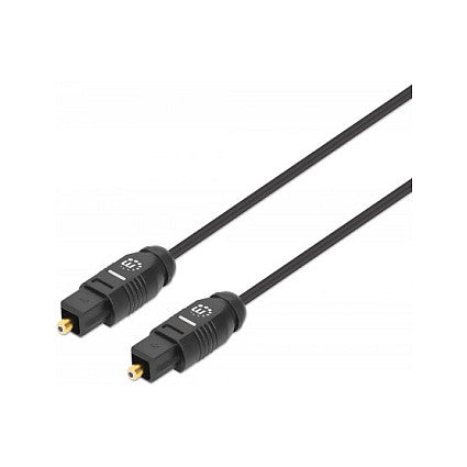 MANHATTAN Toslink Digitales Optisches Audiokabel 2 x Toslink S/PDIF-Stecker 5 m vergoldete Kontakte schwarz