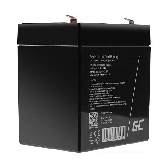 Greencell AGM Battery Lead Acid VRLA 12V 4Ah