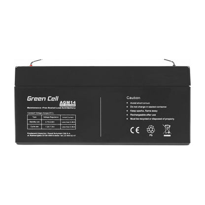Greencell AGM Battery Lead Acid VRLA 6V 3.3Ah