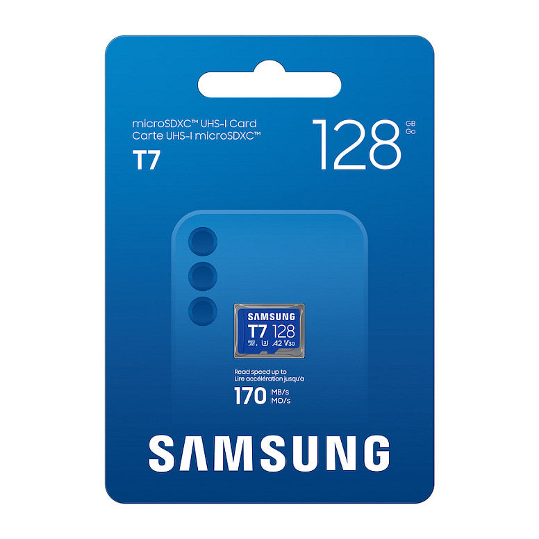 CARD SAMSUNG T7 microSD Speicherkarte 128GB fr Smartphones Tablets und Handheld-Konsolen bis zu 170MB/s Lesen MB-MB256T/WW