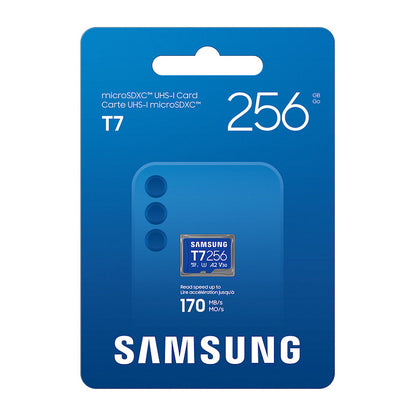 CARD SAMSUNG T7 microSD Speicherkarte 256GB fr Smartphones Tablets und Handheld-Konsolen bis zu 170MB/s Lesen MB-MB256T/WW