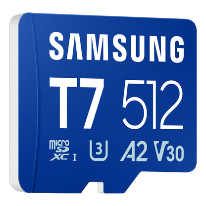 CARD SAMSUNG T7 microSD Speicherkarte 512GB fr Smartphones Tablets und Handheld-Konsolen bis zu 170MB/s Lesen MB-MB512T/WW