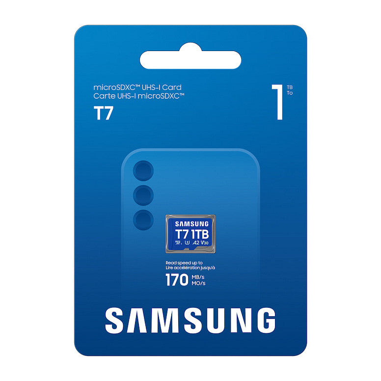 CARD SAMSUNG T7 microSD Speicherkarte 1TB fr Smartphones Tablets und Handheld-Konsolen bis zu 170MB/s Lesen MB-MB1T0T/WW