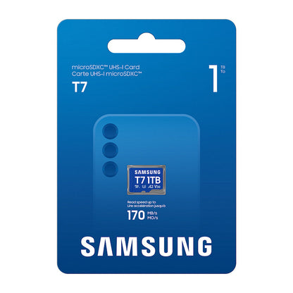 CARD SAMSUNG T7 microSD Speicherkarte 1TB fr Smartphones Tablets und Handheld-Konsolen bis zu 170MB/s Lesen MB-MB1T0T/WW