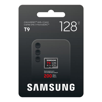 CARD SAMSUNG T9 microSD Speicherkarte 128GB bis zu 200 MB/s Lesen und 130 MB/s Schreiben MB-MH128T/WW