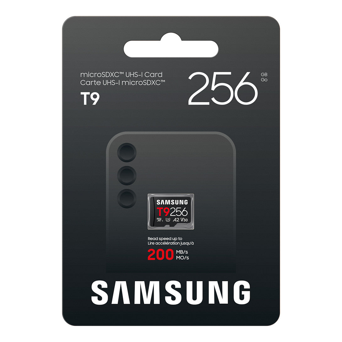 CARD SAMSUNG T9 microSD Speicherkarte 256GB bis zu 200 MB/s Lesen und 130 MB/s Schreiben MB-MH256T/WW