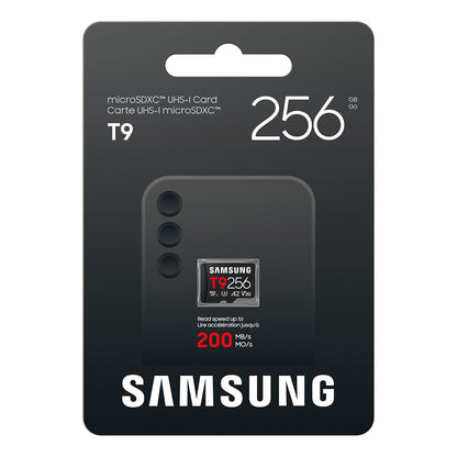 CARD SAMSUNG T9 microSD Speicherkarte 256GB bis zu 200 MB/s Lesen und 130 MB/s Schreiben MB-MH256T/WW