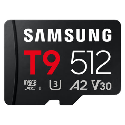 CARD SAMSUNG T9 microSD Speicherkarte 512GB bis zu 200 MB/s Lesen und 130 MB/s Schreiben MB-MH512T/WW