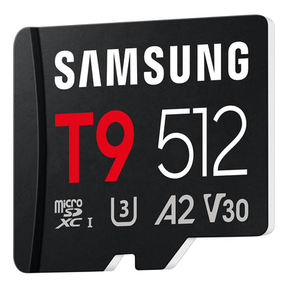 CARD SAMSUNG T9 microSD Speicherkarte 512GB bis zu 200 MB/s Lesen und 130 MB/s Schreiben MB-MH512T/WW