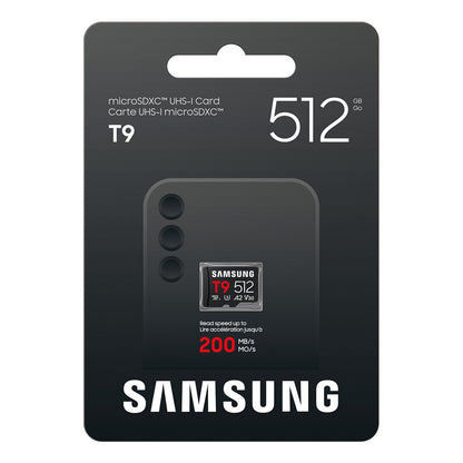 CARD SAMSUNG T9 microSD Speicherkarte 512GB bis zu 200 MB/s Lesen und 130 MB/s Schreiben MB-MH512T/WW
