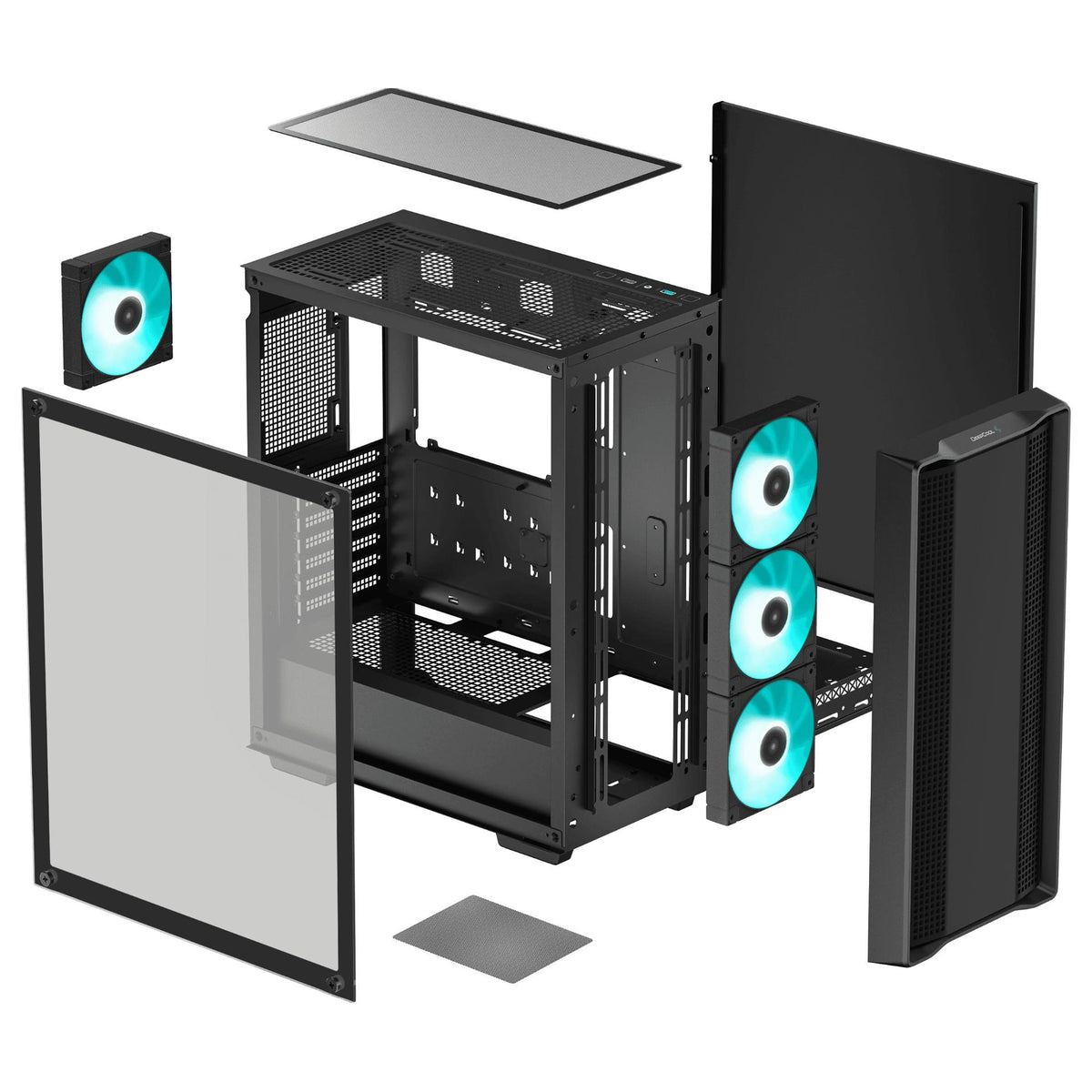Midi DeepCool CC560 V2 schwarz Midi Tower Gehäuse ATX/mATX/Mini-ITX Glasfenster