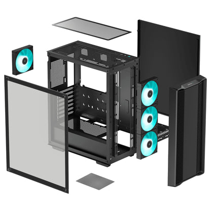 Midi DeepCool CC560 V2 schwarz Midi Tower Gehäuse ATX/mATX/Mini-ITX Glasfenster