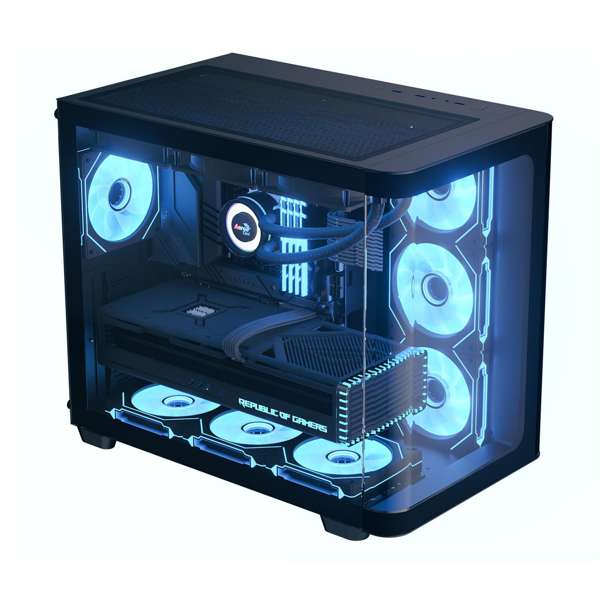 Midi Aerocool P500C-G-BK-v1 (schwarz, Tempered Glass x 3)