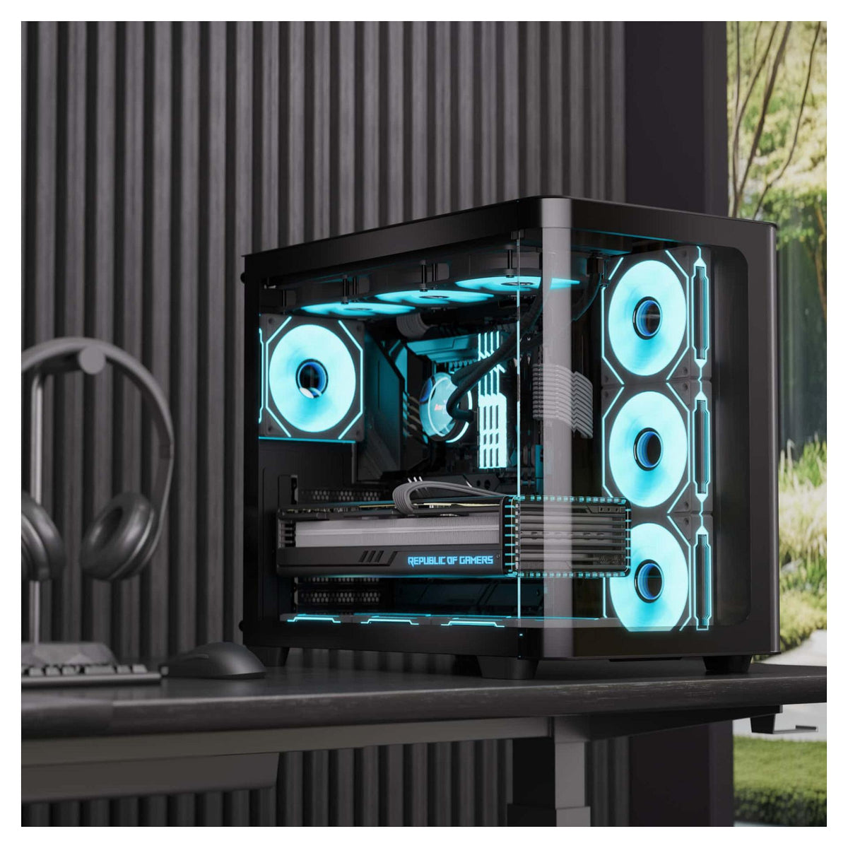 Midi Aerocool P500C-G-BK-v1 (schwarz, Tempered Glass x 3)