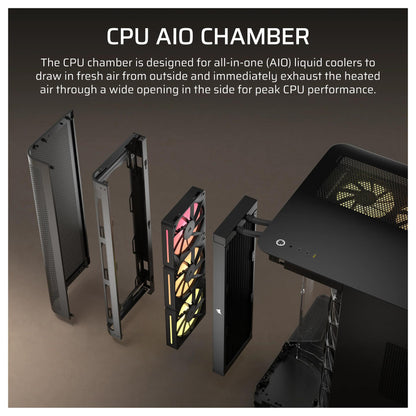 Midi Corsair Air 5400 LX-R RGB iCUE LINK Schwarz ATX Gaming Gehäuse