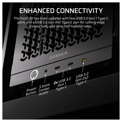 Midi CORSAIR Frame 4000D LCD RS ARGB Schwarz Midi Tower ATX Gaming Gehäuse