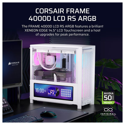 Midi CORSAIR Frame 4000D LCD RS ARGB Weiß Midi Tower ATX Gaming Gehäuse