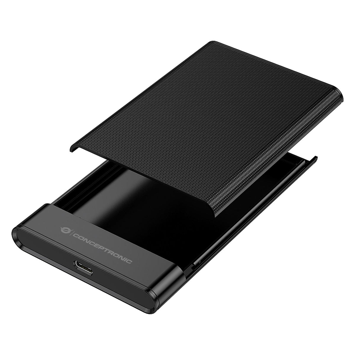 2,5" CONCEPTRONIC HDD Gehäuse SATA HDD/SSD USB-A/C 6Gbs sw