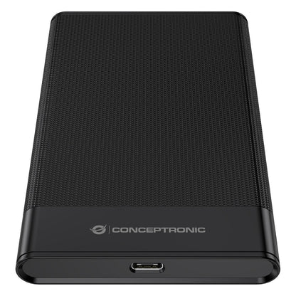 2,5" CONCEPTRONIC HDD Gehäuse SATA HDD/SSD USB-A/C 6Gbs sw