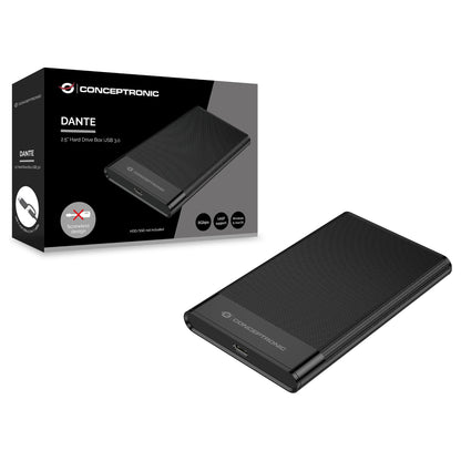 2,5" CONCEPTRONIC HDD Gehäuse SATA HDD/SSD USB-A/C 6Gbs sw