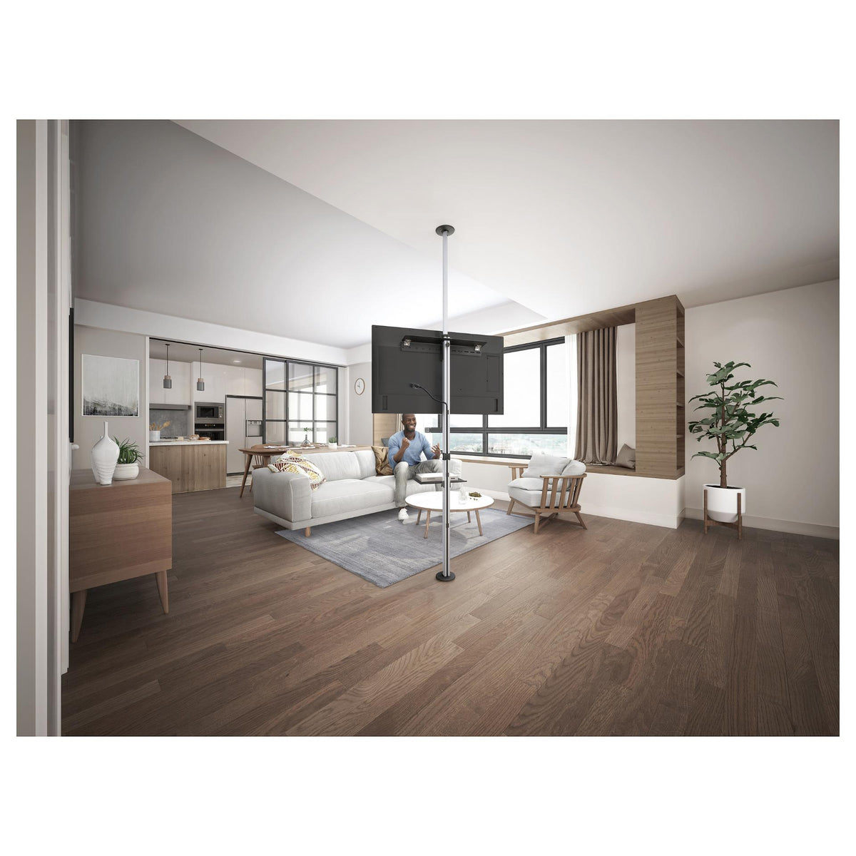EQUIP 650621 Min. 94 cm (37") Max. 177,8 cm (70") Max. VESA 600 x 400 mm 30 kg Schwarz, Edelstahl