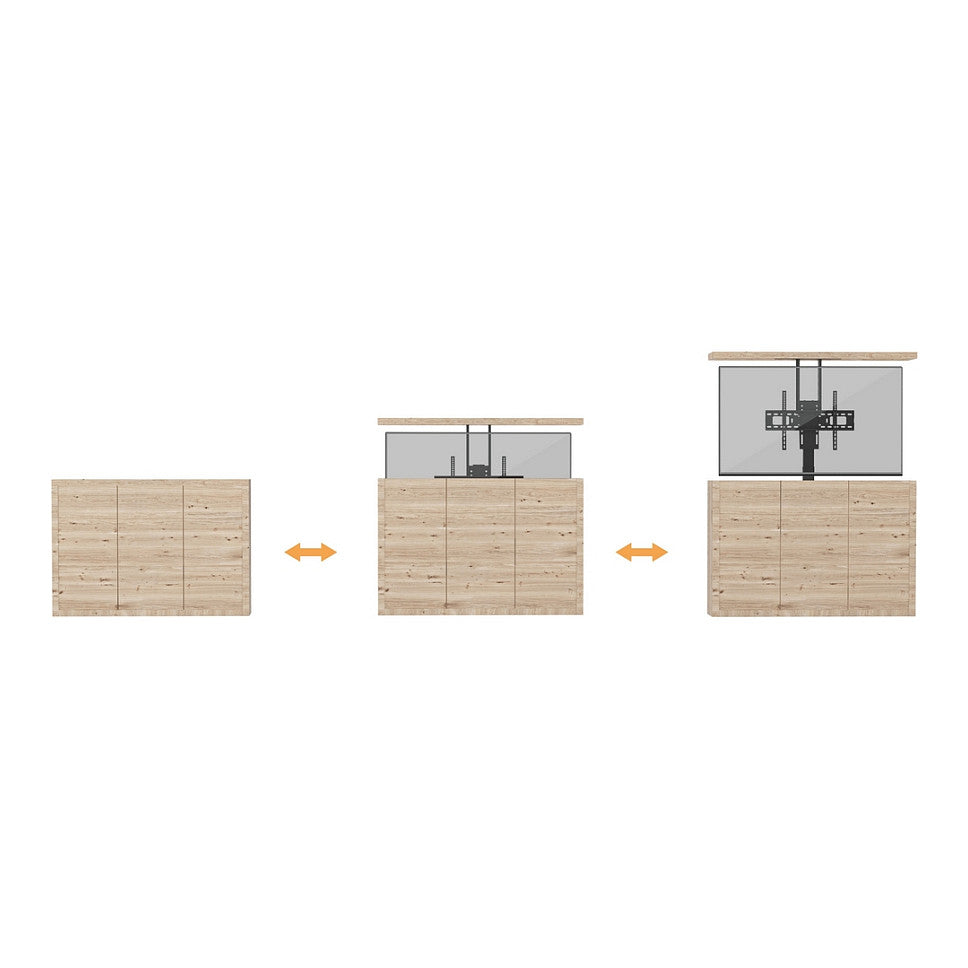 EQUIP 650606 TV Lift Min. 94 cm (37") Max. 165,1 cm (65") Max. VESA 600 x 400 mm 50 kg Schwarz